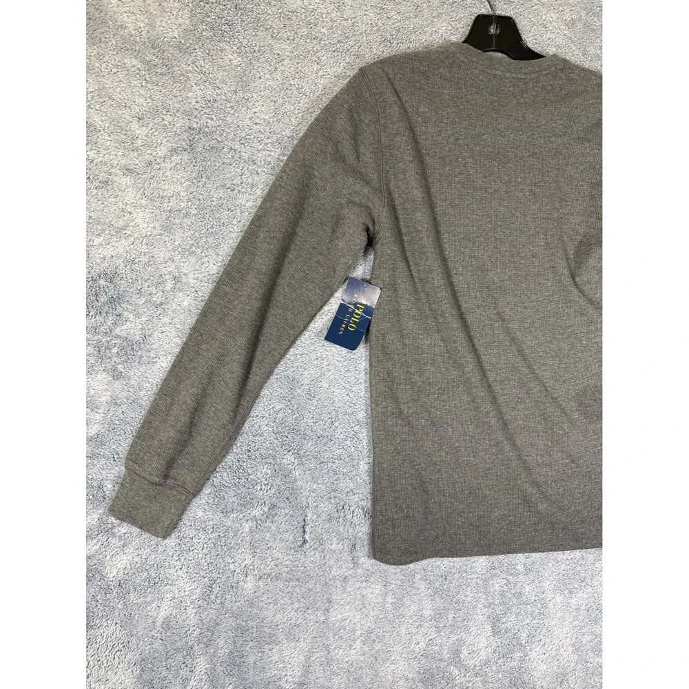 Polo Ralph Lauren Mens Gray Waffle Knit Thermal Sleepwear Shirt S MPW03F